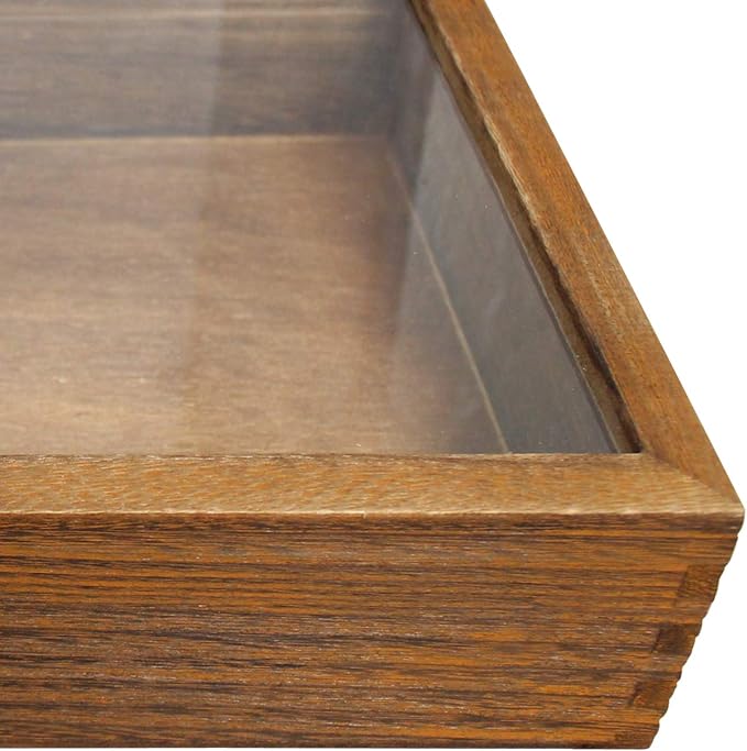 MOOCA Wood Glass Top Jewelry Display Case Accessories Storage, Wooden Jewelry - Image 5