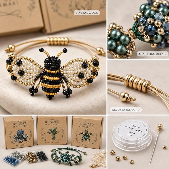 DIY Beaded Bracelet Making Kit, Beginner-Friendly Beaded Bracelet Animal Making - Image 4