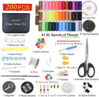 INSCRAFT Sewing Kit, 200 Premium Sewing Supplies, 41 XL Thread Spools, Suitable - Image 2