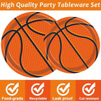 96Pieces Basketball Tableware Set Sport Party Disposable Plates Napkins Fork - Image 4