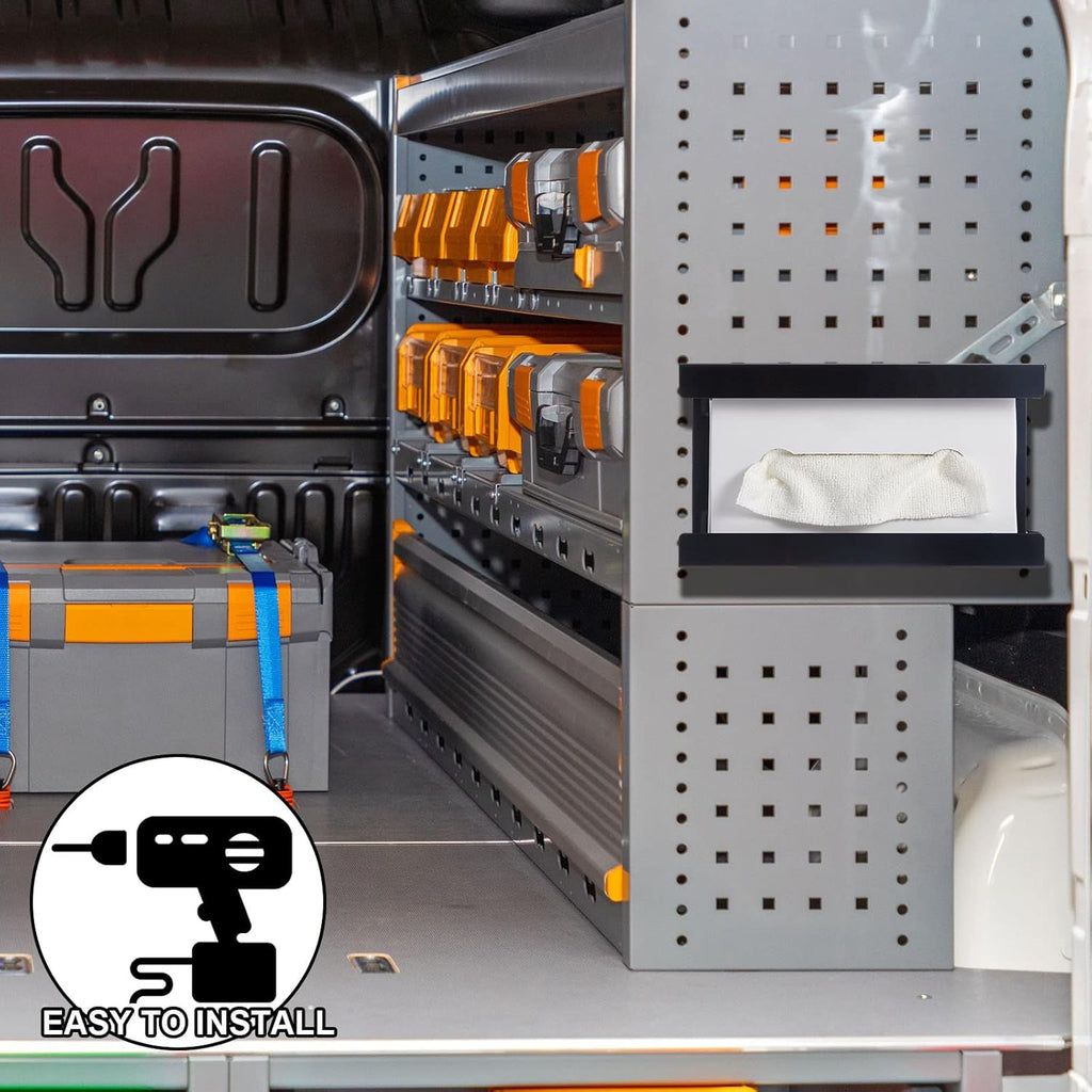 Lounsweer 6 Pcs Magnetic Glove Dispenser Holds Boxes of Towels Paper Tissue Glove Box Holder Wall Mount Kitchen Fridge Tool(Black)