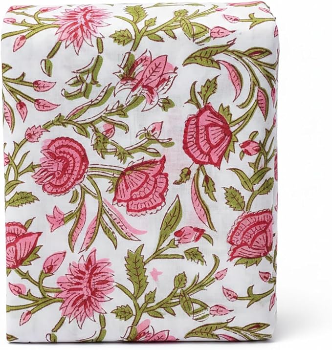E-Tailor® Hand-Block Printed Pre-Cut Cotton Fabric Ideal by E-Tailor
