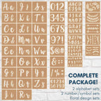 Boutique Calligraphy Stencil Template Kit | 45 Reusable Pieces | Lettering Upper - Image 2