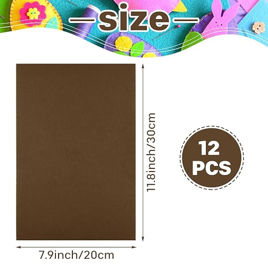 Morcheiong 12 Pcs Self Adhesive Felt Sheet Soft Felt Sheets - Image 2