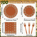 100 Pcs Cielito Lindo Plates Platos De Barro Mexicanos Mexican Party Plates and - Image 2
