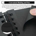 SuFly Black Paper Notebook, 60 Sheets Spiral Bound Sketch Book 9x12, - Image 4