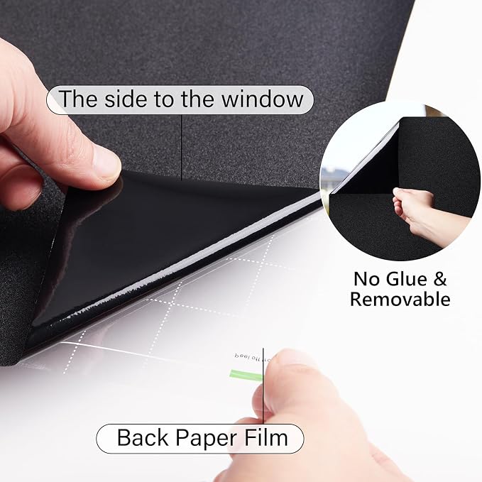 Blackout Window Privacy Film 17.5" x 78.7" | Static Cling, Non-Adhesive Privacy - Image 6
