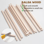 Balsa Wood Sticks, Unfinished Wooden Sticks - Image 4
