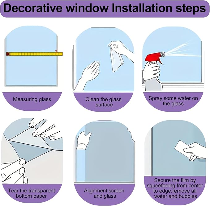 IVN Privacy Window Film Stained Glass Window Cling White Dandelion Design - Image 8