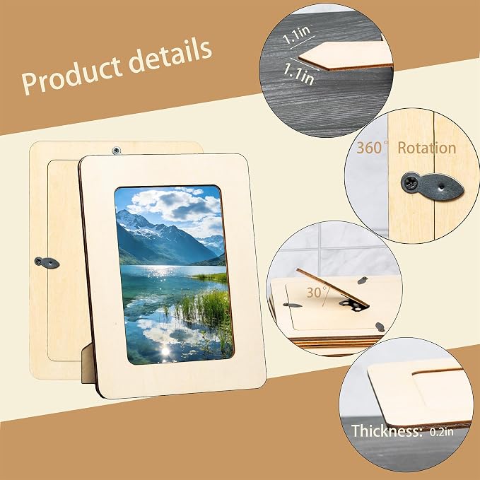 10 Pack Unfinished Wood Picture Frames 4x6 Bulk - Image 4