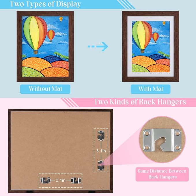 2-Pack Kids Art Frames, 11x14 Front Opening Kids Artwork Frames Changeable - Image 4