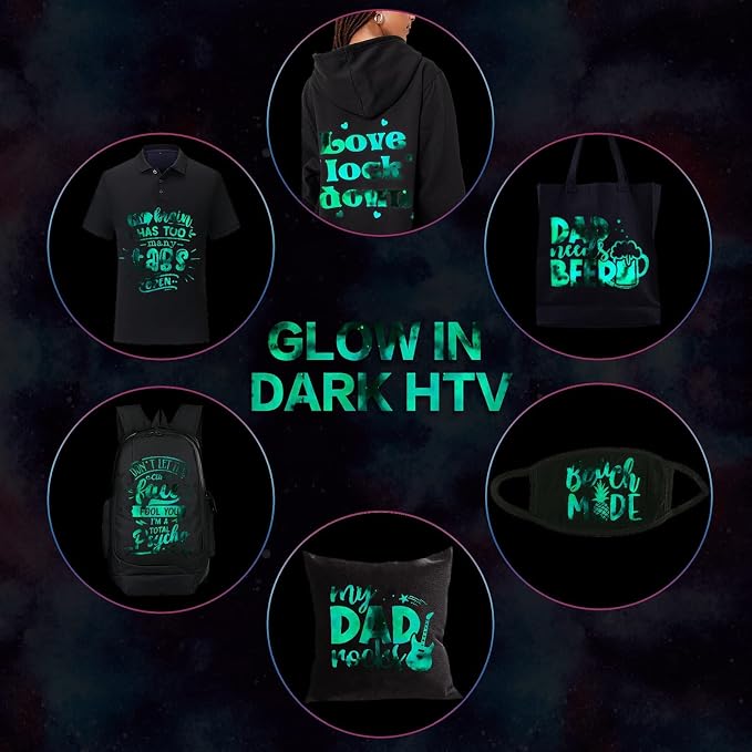 Tintnut Galaxy Glow in the Dark HTV Vinyl, stretch washable, suitable - Image 4