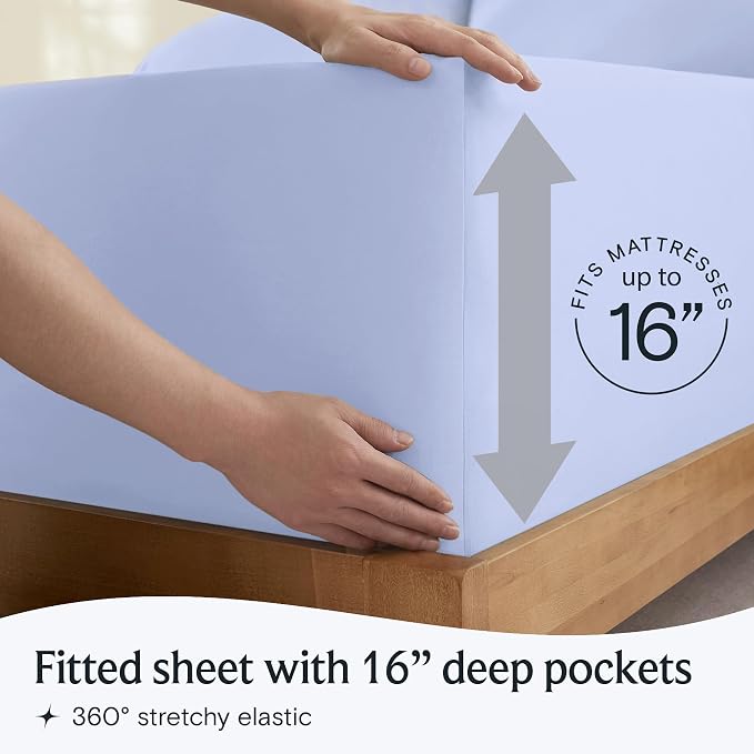 LuxClub 3 PC Twin XL Sheet Set, Deep Pockets Wrinkle Free Cooling Bed Sheets - Image 6