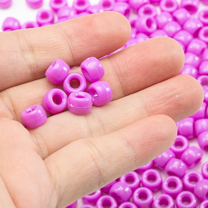 Gxueshan 1000 Pcs Acrylic Pony Beads 6x9mm Bulk - Image 3