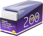 200 Card Sleeves Hard Plastic, Premium Baseball Card Sleeves, Sports Football by PJU