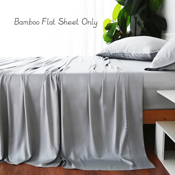 Bamboo Viscose Flat Sheets Only, 400 Thread Count Sateen Weave King Size Flat - Image 4