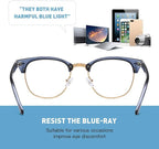 Blue Light Blocking Glasses Vintage Half Frame UV Clear Lens Anti Eyestrain - Image 7