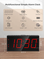 PPLEE Alarm Clock for Bedroom, Large Number Digital Clock - Image 2