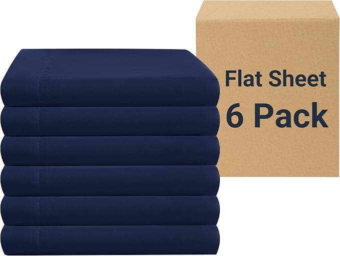 ZPECC Bulk Flat Sheets Only Full Size 6 Pack, Easy Sort Top Bed Sheet by by ZPECC-ABrandThatHasBeenFocusedOnBabyProductsFor18Years
