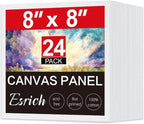 ESRICH Canvas for Painting, 24 Pack Square Canvas Boards for Painting 8x8 by ESRICH