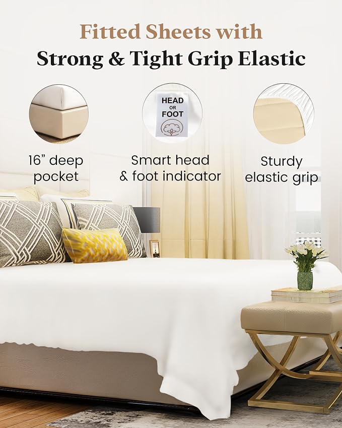 Good Sleep Egyptian Cotton Fitted King Sheet - Image 3