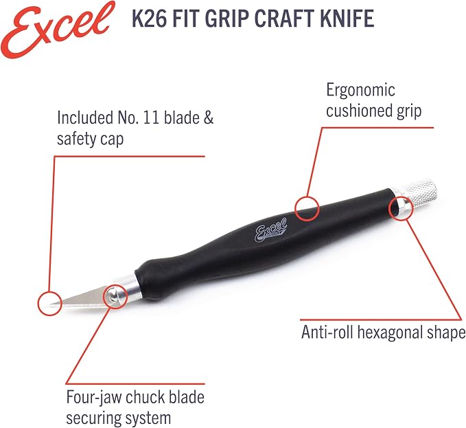 Excel Blades Fit Grip Craft Knife - Image 3