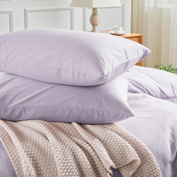 NEXHOME PRO Twin Duvet Cover Set, 100% Washed Cotton - Image 9