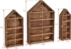 Ikee Design 3 Pcs Set House-Shaped Shelf Wooden Shadow Cubby Box Display Shelf - Image 2