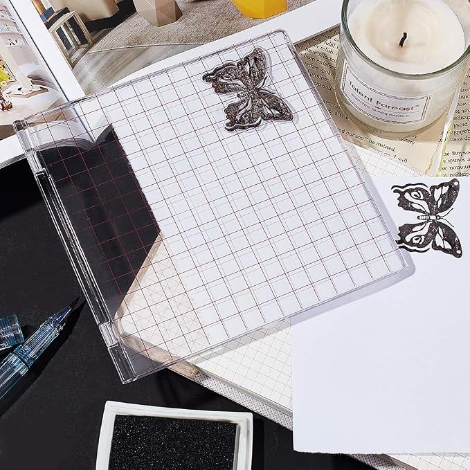 PH PandaHall Acrylic Stamp Block 5.9x6.1" Perfect Positioning Stamping Clear - Image 5