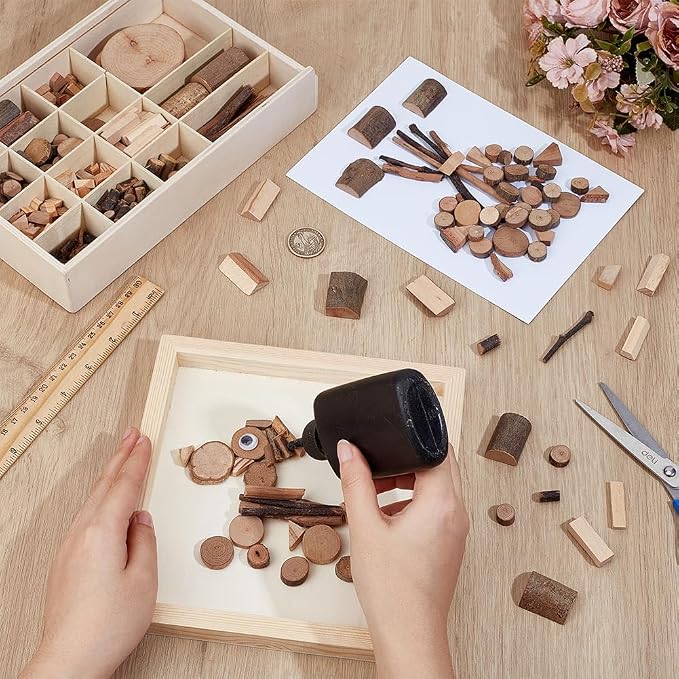 PH PandaHall Wooden Unfinished Craft Kits Natural Wood Slices Wooden Art Paint - Image 3