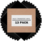 XSEINO HTV Black Heat Transfer Vinyl Sheets:13Pack 12" x 10" Black Iron on Vinyl by XSEINOiscreating%EF%BC%81