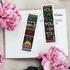 INFUNLY 6Pcs Inspirational Words Cross Stitch Bookmark Kits 8"x2.4" DIY - Image 6
