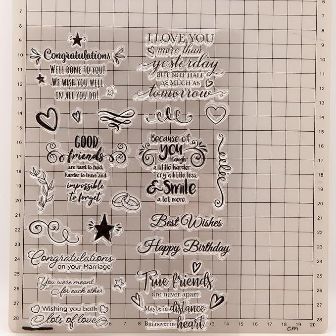 Congratulations Blessing Words Clear Stamps Silicone Stamp Cards - Image 4