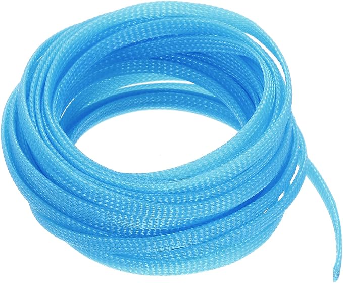 uxcell PET Expandable Sleeving 20ft 1/4" Sky Blue Cable Management Sleeve Cord by uxcell