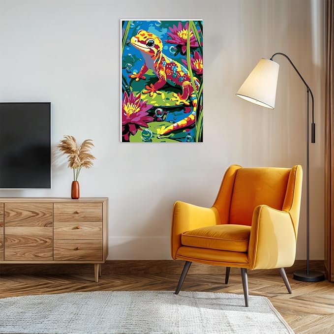 Lxmsja Colorful Gecko Paint by Numbers Kit - Image 3