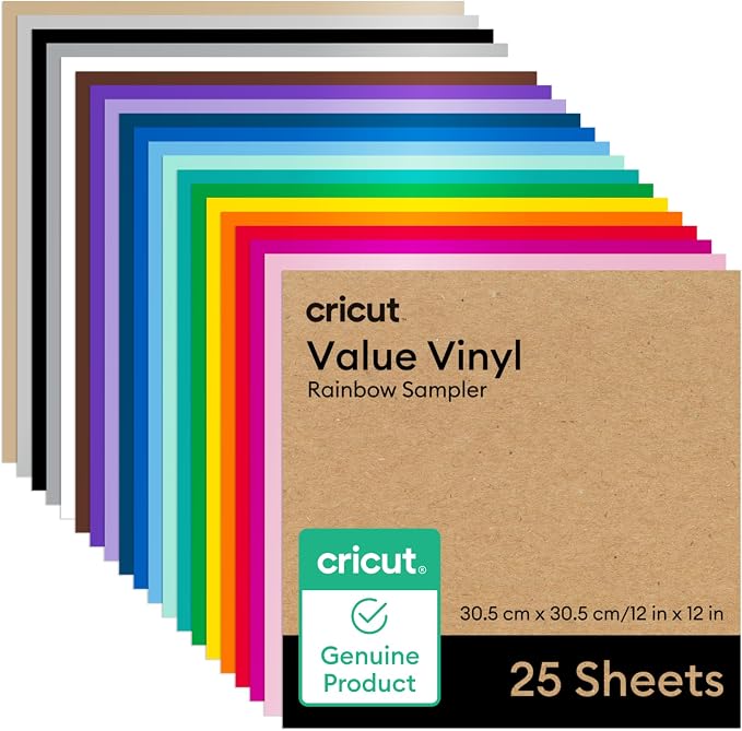 Cricut Value Permanent Vinyl, Rainbow Sampler 12in x 12in by Unknown