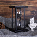 BELLAWARE Hourglass Timer with Black Sand, 15 Minute Wooden Sand Timer | by BELLAWARE