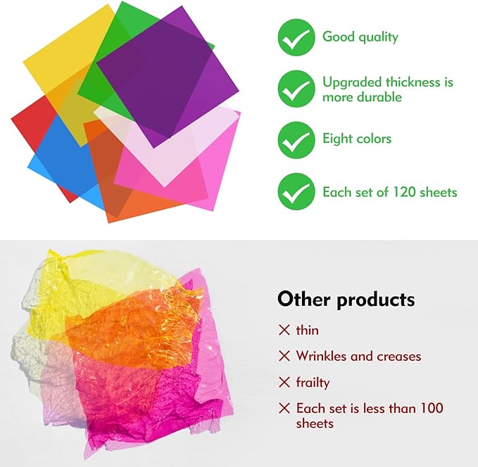 CdbC Colored Cellophane Sheets Colored Cellophane Transparent Gift Packaging 120 - Image 5