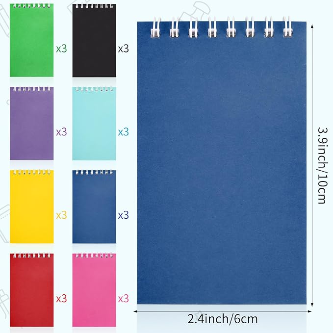 24 Pack Mini Notebooks for Kids Small Spiral Journal Notepads Party Favor | - Image 2