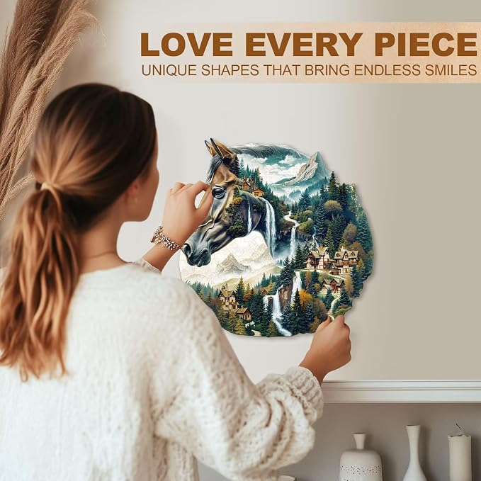 Mountain and River Horse Puzzles Adults Gifts Wooden 260 Pieces 13.4 * 13.0in - Image 6
