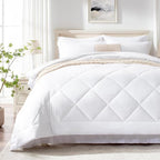 Love's cabin King Size Comforter Set White, 7 Pieces King Bed in a Bag - Image 2
