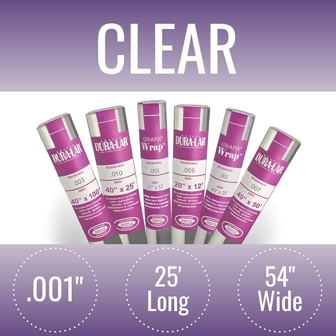 Grafix Dura-Lar 0.001" Film, Ultra Clear, Glossy 54" x25' Material, - Image 2