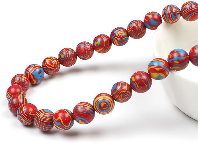 MJDCB Synthesis Colour Malachite Beads Beautiful Fashion Round Stone Beads - Image 2