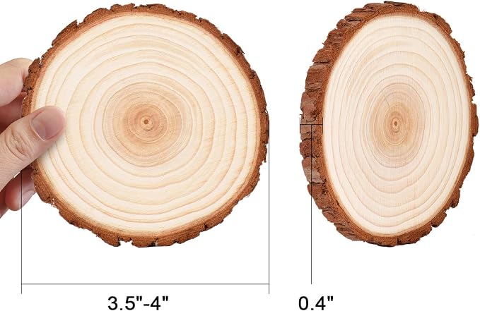 LESUMI Wood Slices with Bark, DIY Craft Supplies - Image 2