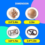4Pcs Wooden and Metal Puzzles Gift - Image 3