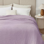 100% Cotton Muslin Blanket Twin XL 66" x 90", Breathable and Cooling Bed - Image 2