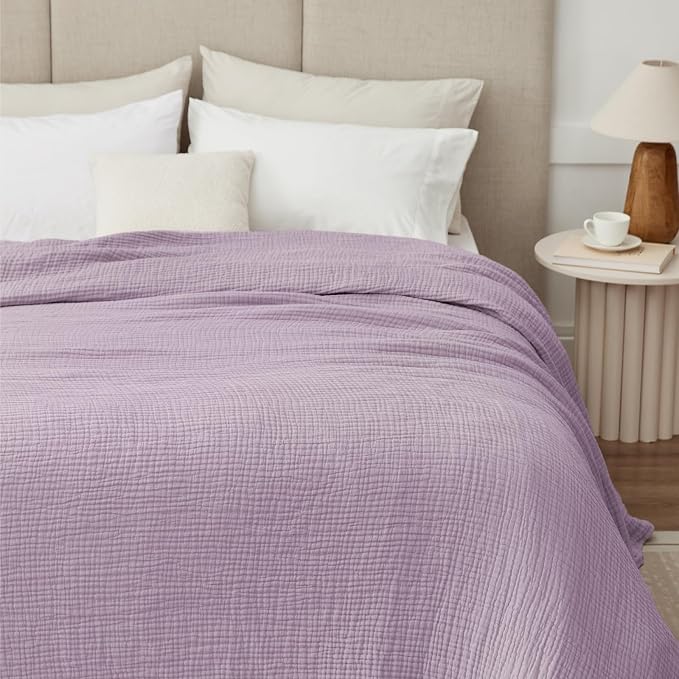 100% Cotton Muslin Blanket Large 50" x 70", 6 Layers Breathable and Lightweight - Image 3