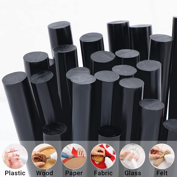 Manarty Black Hot Glue Sticks Full Size, High Low Temp - Image 6
