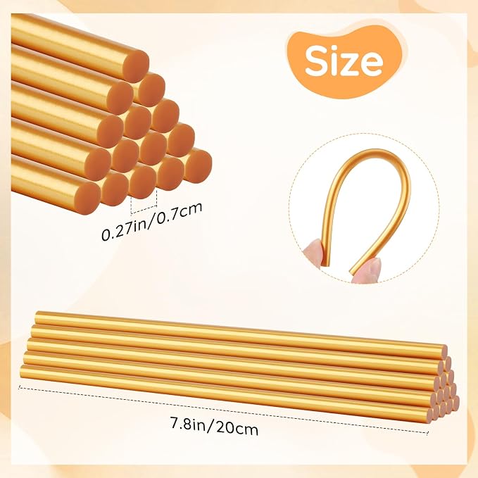 72pcs Metallic Gold Hot Glue Sticks, 0.27"x8" Mini Glue Sticks Colored - Image 4
