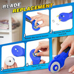 DIYSELF 45mm Rotary Cutter for Fabric, Fabric Cutter Rotary Tool - Image 6